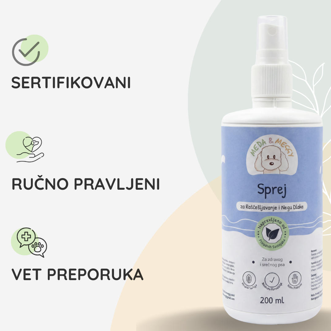 Sprej za Pse | Za Raščešljavanje Pasa
